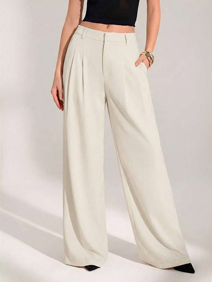 High Waist Pleated Wide Leg Pants