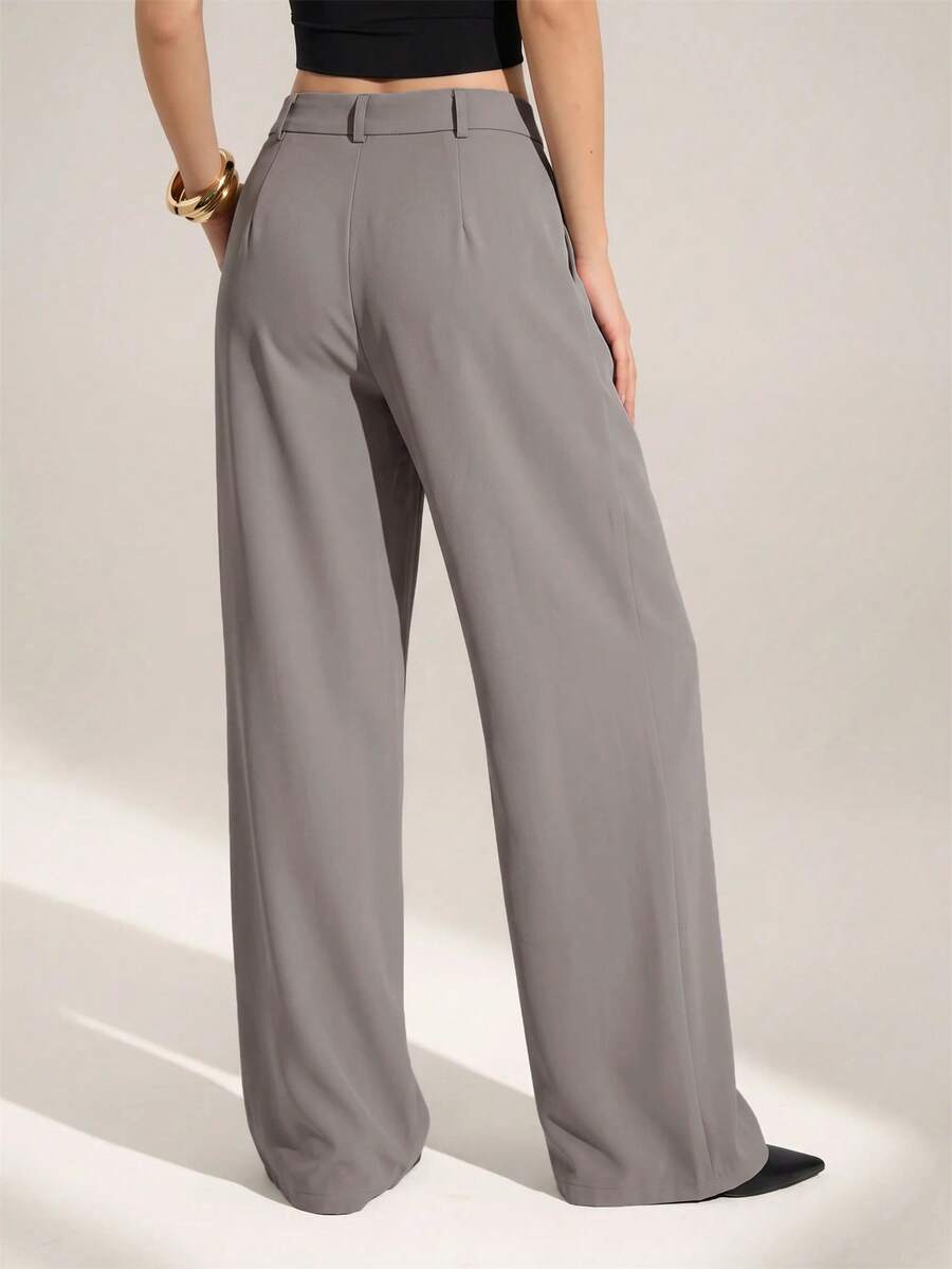 High Waist Pleated Wide Leg Pants