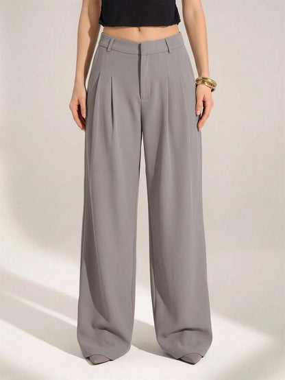 High Waist Pleated Wide Leg Pants