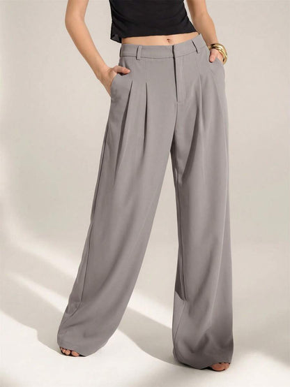 High Waist Pleated Wide Leg Pants