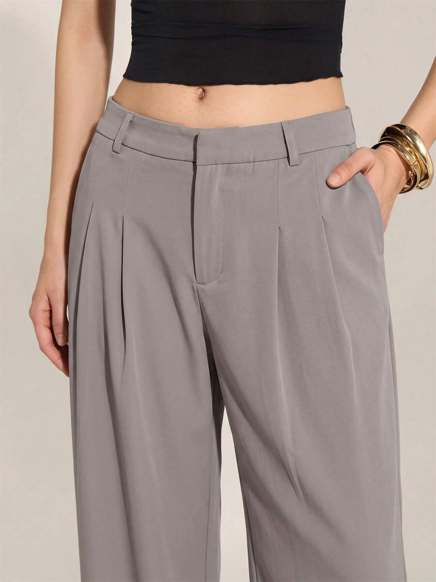 High Waist Pleated Wide Leg Pants