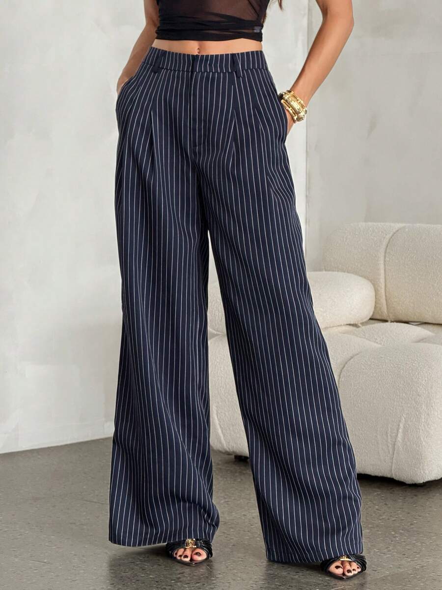 High Waist Pleated Wide Leg Pants