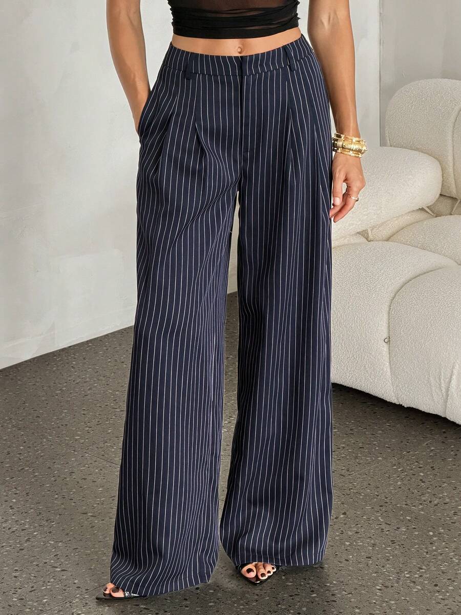 High Waist Pleated Wide Leg Pants