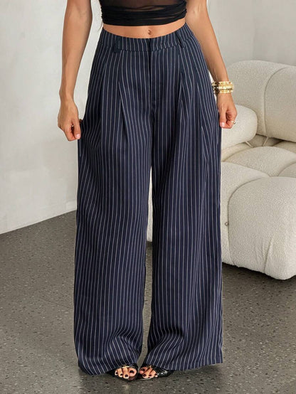 High Waist Pleated Wide Leg Pants