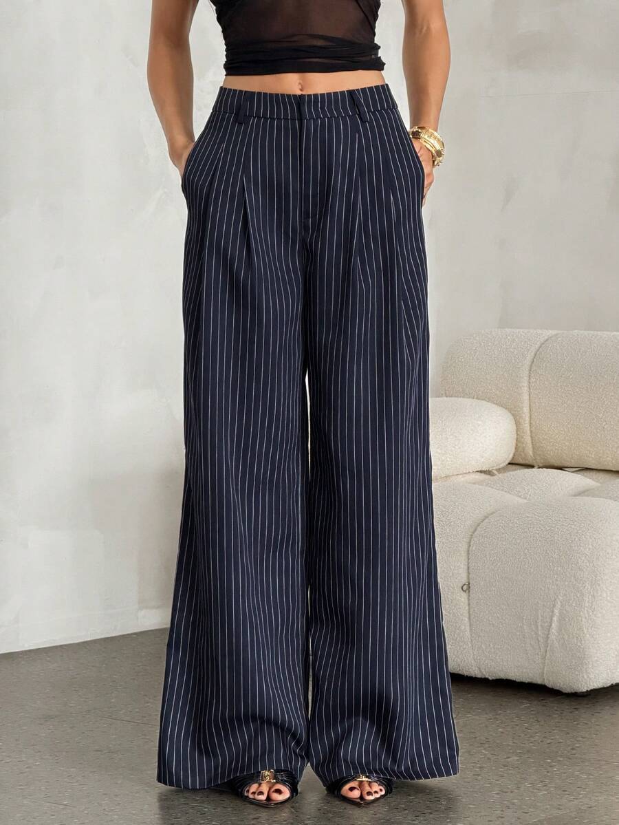 High Waist Pleated Wide Leg Pants