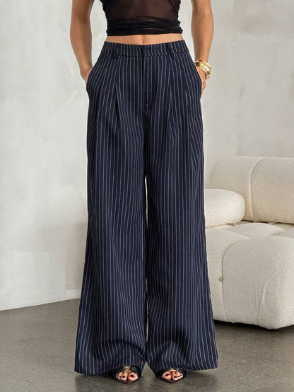 High Waist Pleated Wide Leg Pants