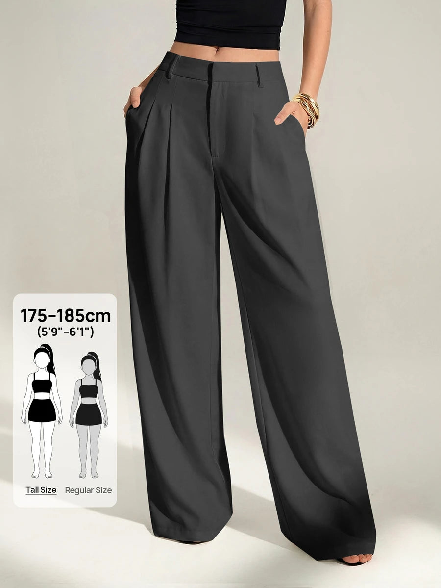 High Waist Pleated Wide Leg Pants