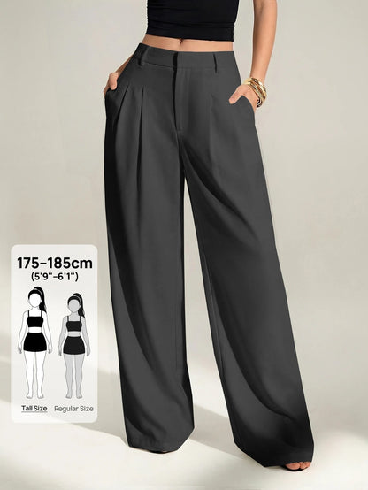 High Waist Pleated Wide Leg Pants