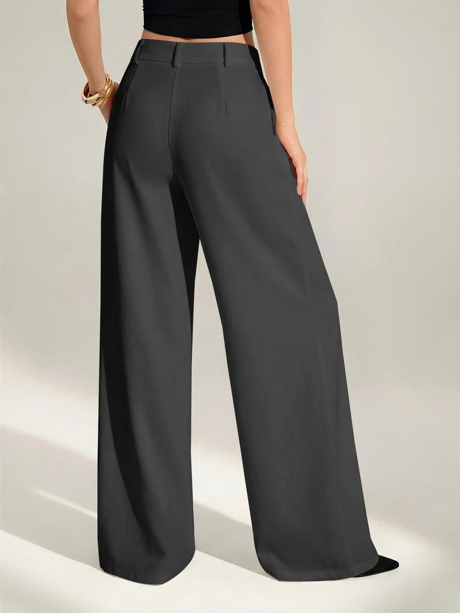 High Waist Pleated Wide Leg Pants