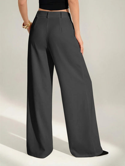 High Waist Pleated Wide Leg Pants