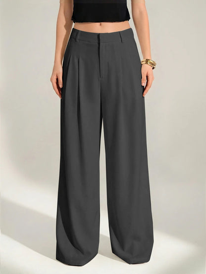 High Waist Pleated Wide Leg Pants