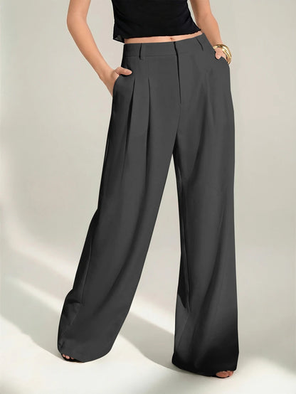 High Waist Pleated Wide Leg Pants