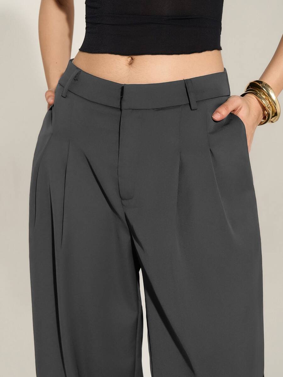 High Waist Pleated Wide Leg Pants