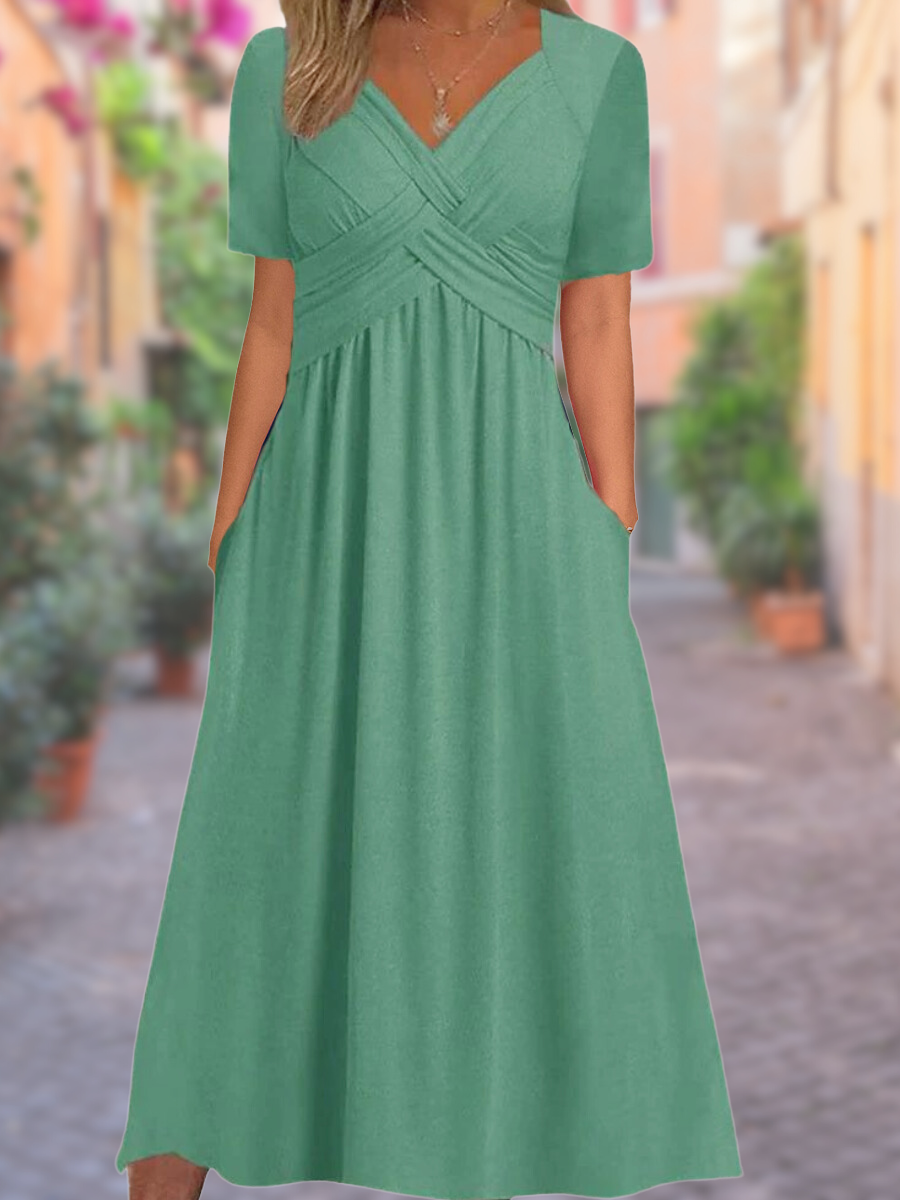 Sylvia | V-Neck Midi Dress