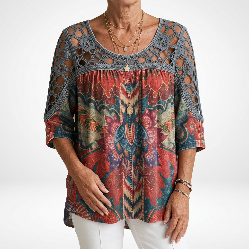 Yvaine | Bohemian Style Print Blouse