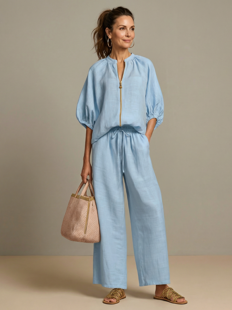 Stella | Casual Zip Blouson Top