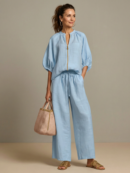 Stella | Casual Zip Blouson Top