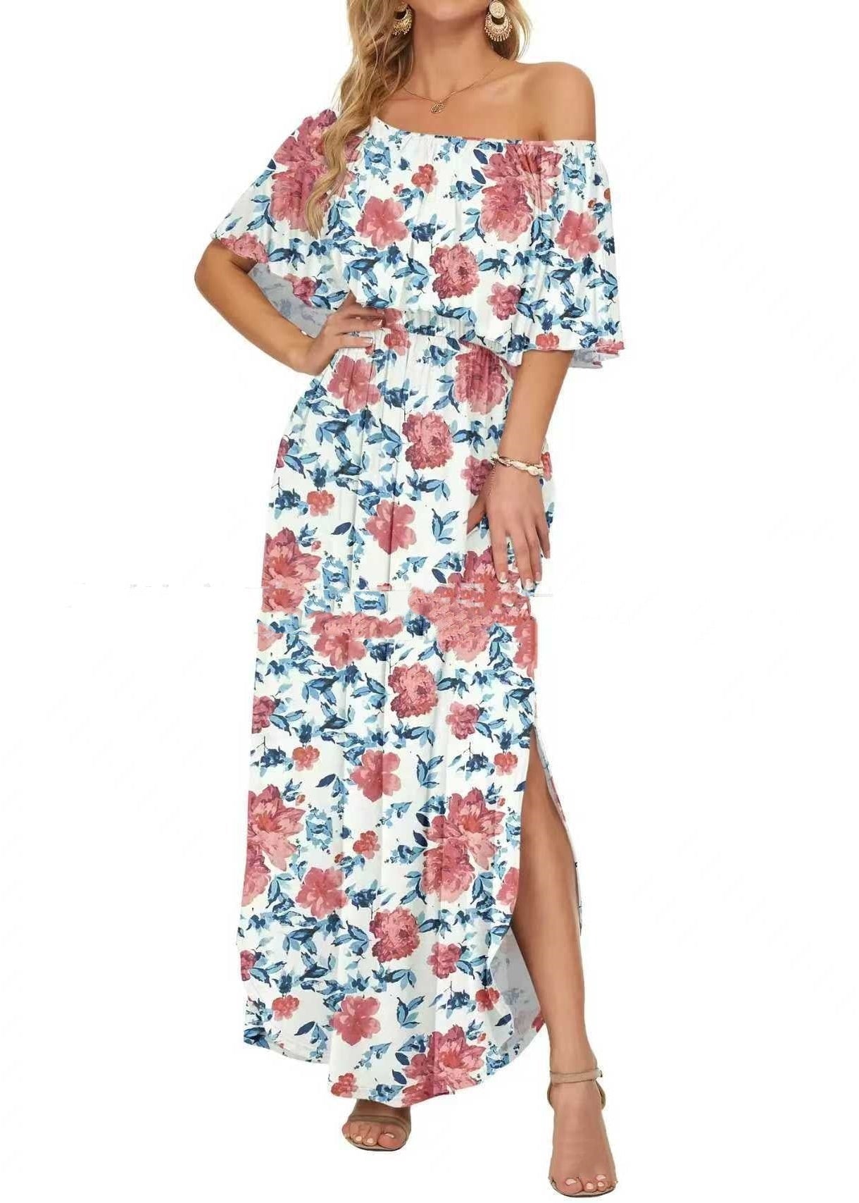 Claire | Printed Off-Shoulder Maxi