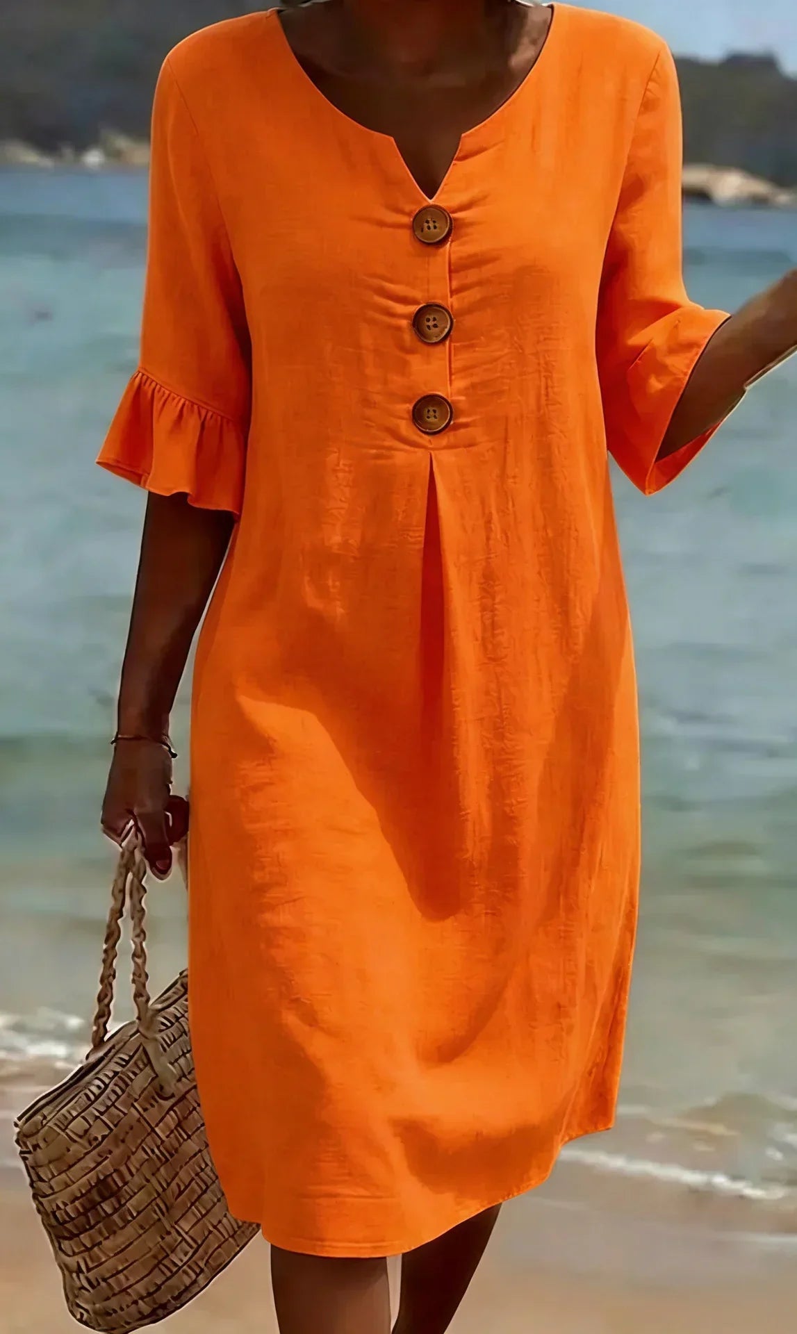Michelle | Breathable Linen Shirt Dress