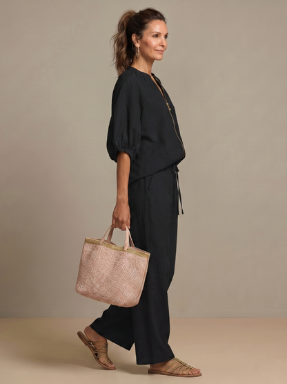 Stella | Casual Zip Blouson Top