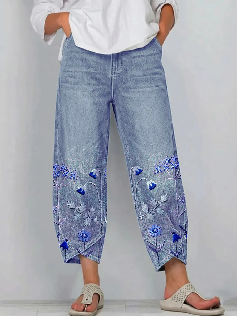 Hazel | Casual Embroidered Pants