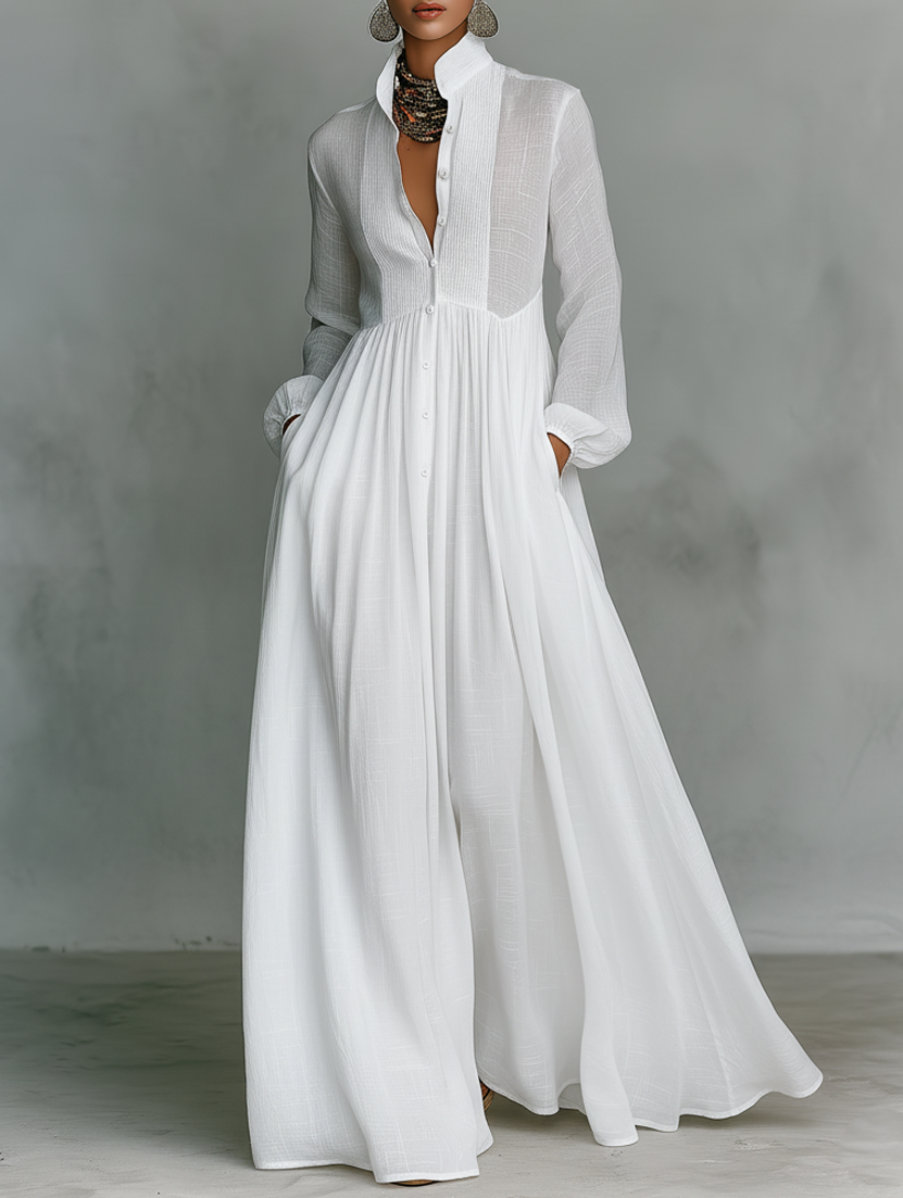 Serena | Button-Front Maxi Dress