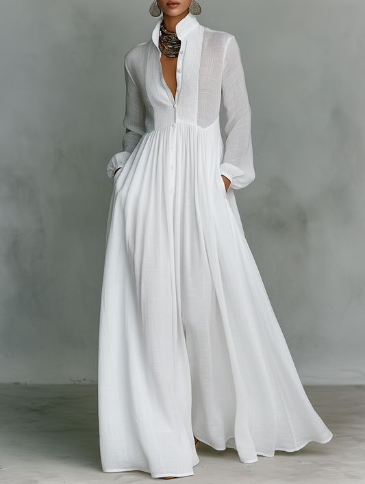 Serena | Button-Front Maxi Dress