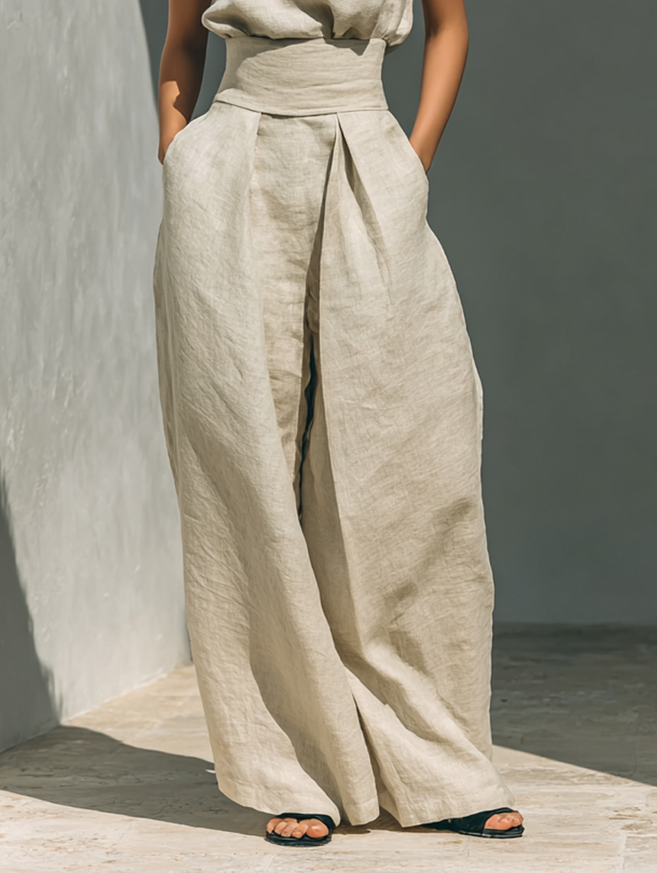 Callista | Sleeveless Blouse and Wide-leg Pants Set