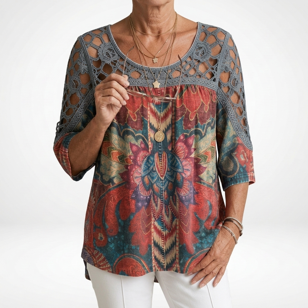 Yvaine | Bohemian Style Print Blouse