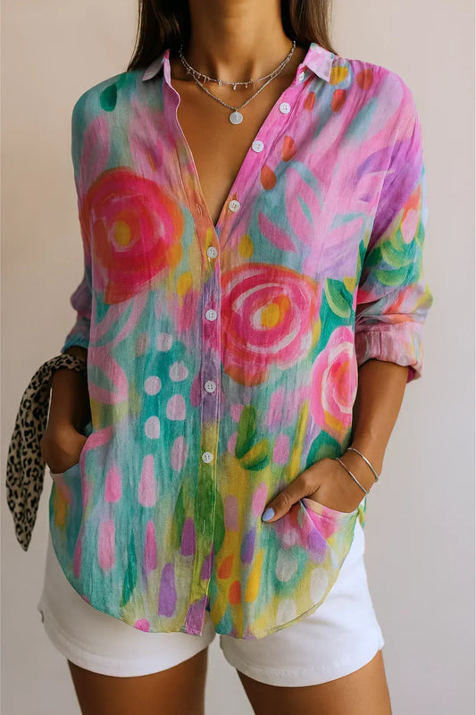Harper | Elegant Colorful Pattern Blouse