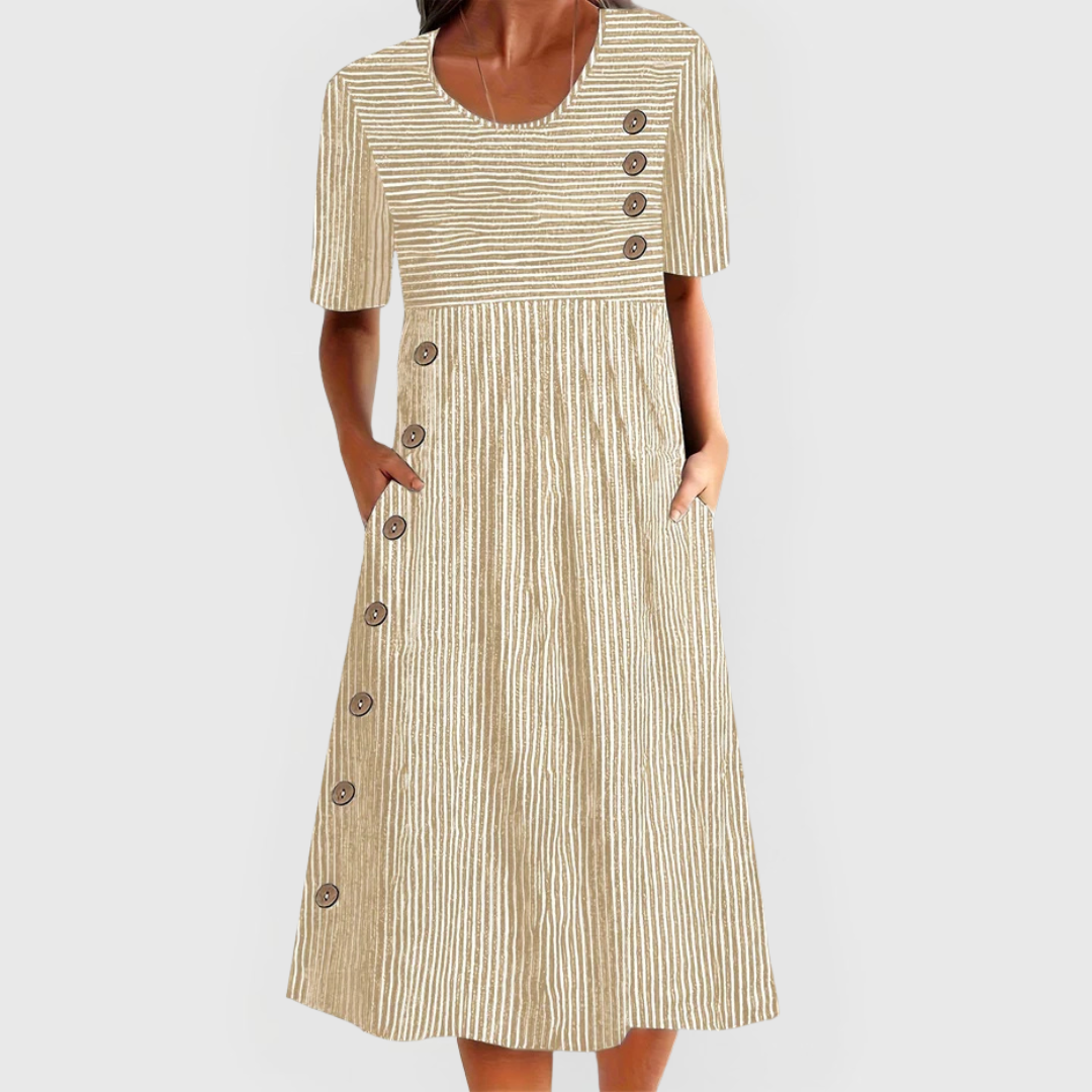 Amanda | Striped Casual Midi Dress