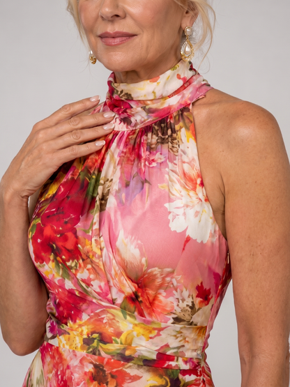 Elissa | Halter Neck Floral Maxi Dress