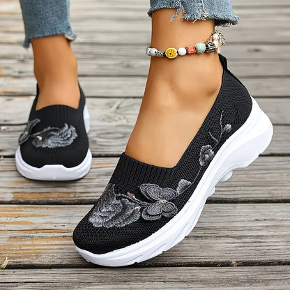 Leetha | Butterfly Embroidered Loafers