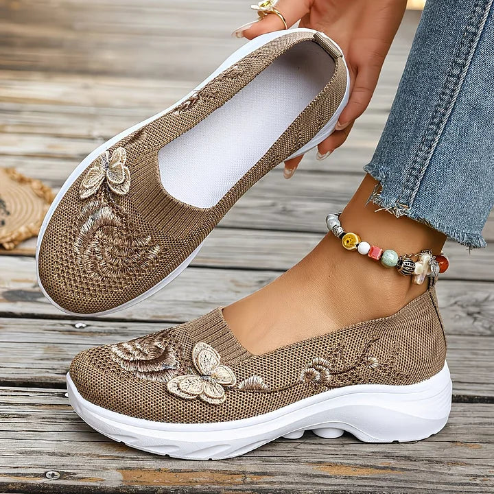 Leetha | Butterfly Embroidered Loafers