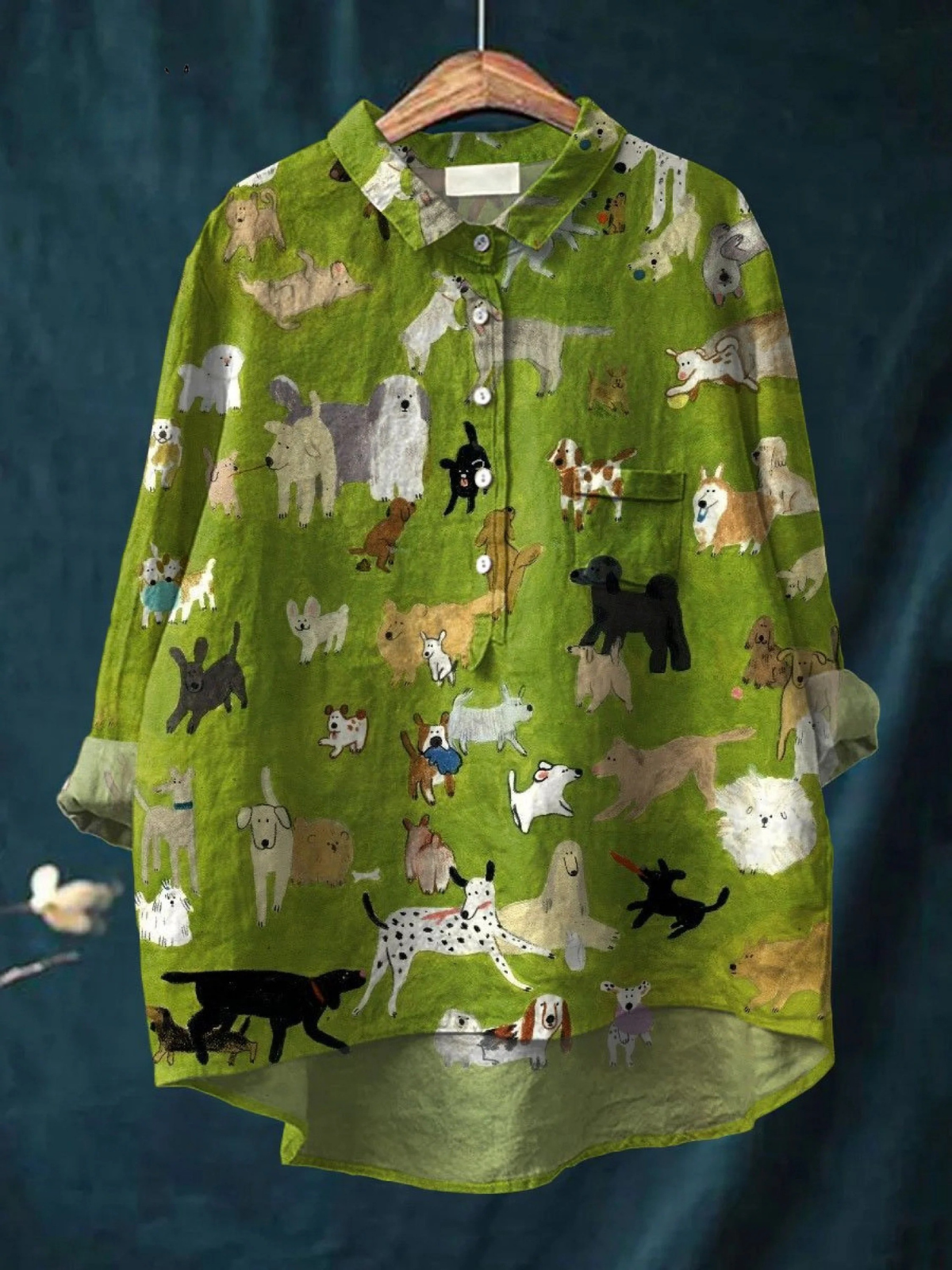 Zoey | Dog Print Casual Shirt