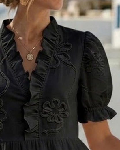 Claire | Floral Dress with Puff Sleeves