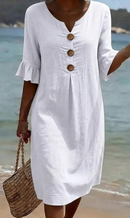 Sophie | Breathable Floral Linen Everyday Dress