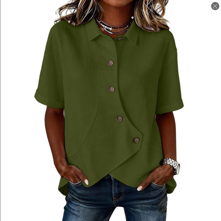 Isolde | Asymmetrical Button-Down Shirt