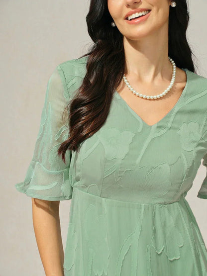 Seraphina™ | Elegant Lace Flutter Sleeve Dress