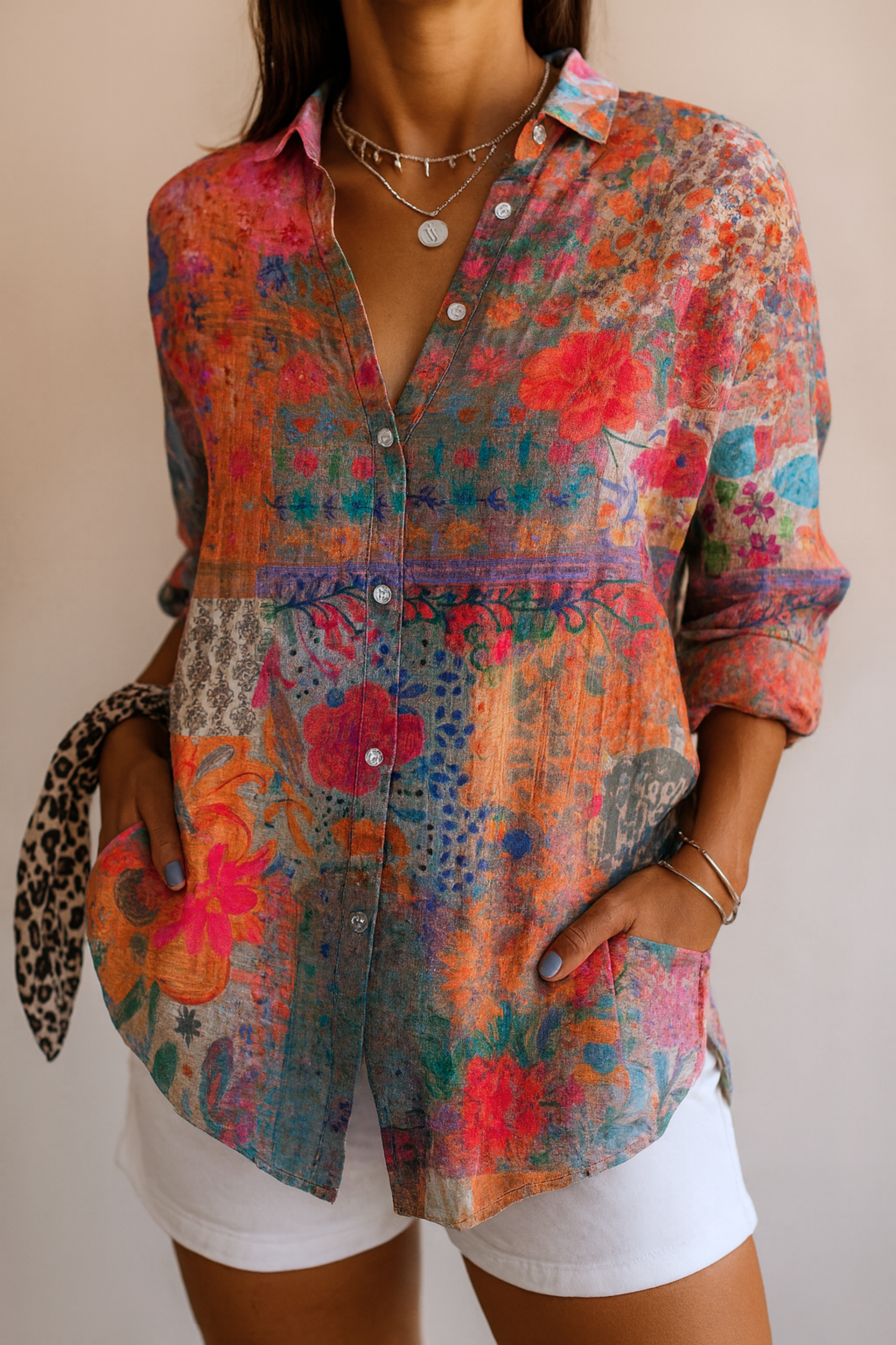 Harper | Elegant Colorful Pattern Blouse