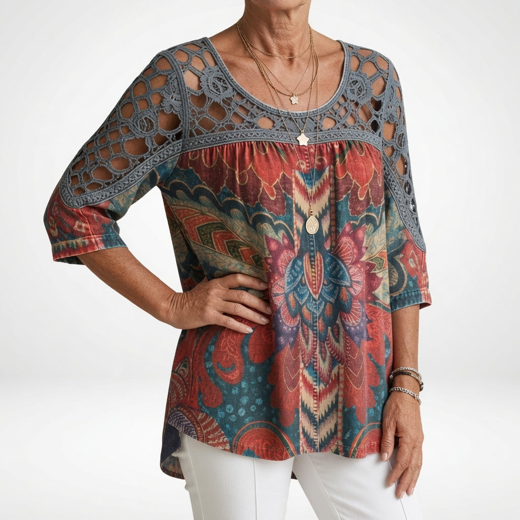 Yvaine | Bohemian Style Print Blouse