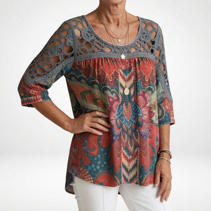 Yvaine | Bohemian Style Print Blouse