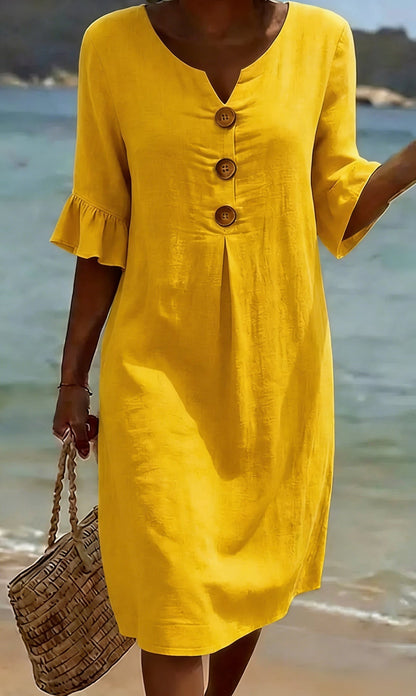 Sophie | Breathable Floral Linen Everyday Dress
