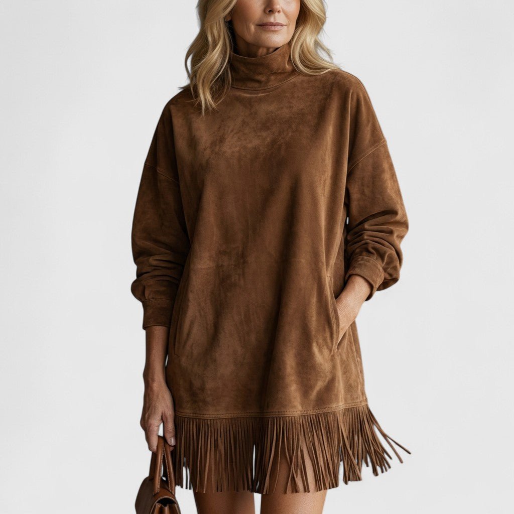Sheri | Cozy Suede Fringe Dress