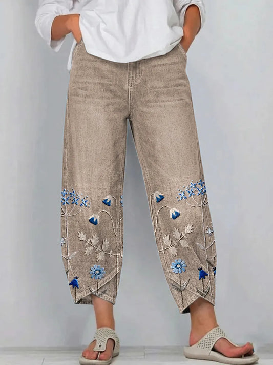 Hazel | Casual Embroidered Pants