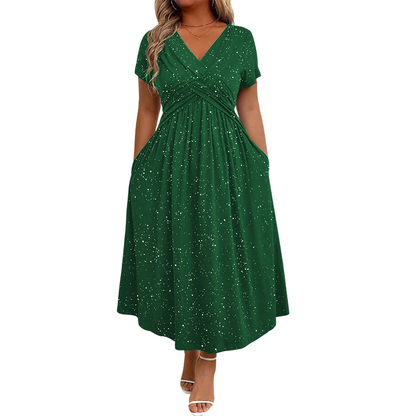Olivia | Elegant V-neck Midi Dress