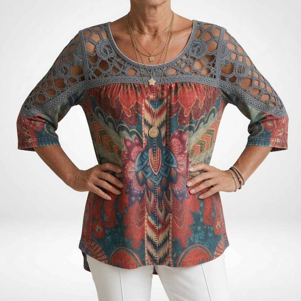 Yvaine | Bohemian Style Print Blouse