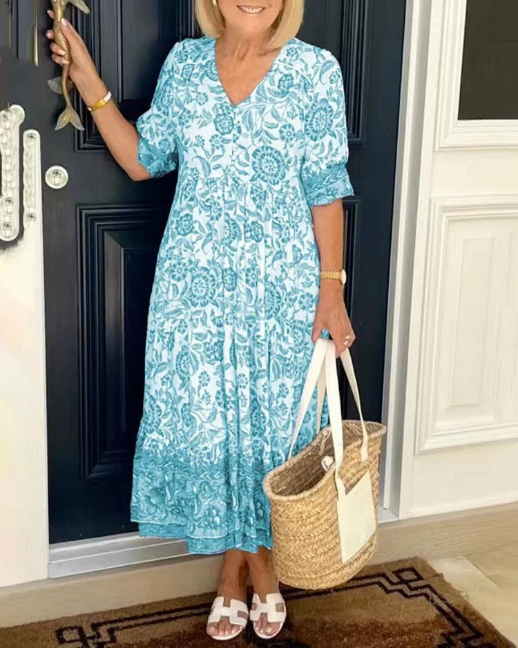 Naomi | Summer V-Neck Floral Dress