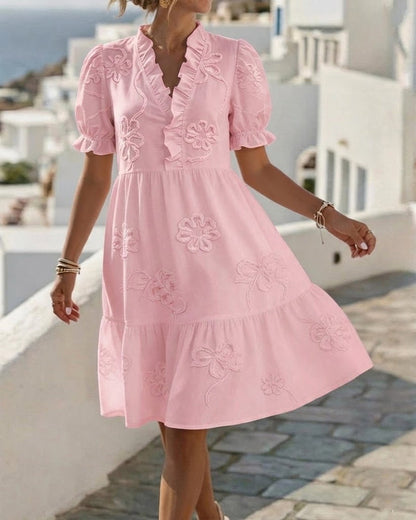 Claire | Floral Dress with Puff Sleeves
