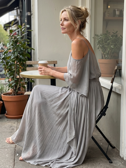 Marisa™ | Layered Cold Shoulder Wide Leg Set